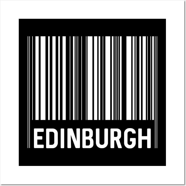 Edinburgh Bar Code Design (White) Wall Art by MacPean